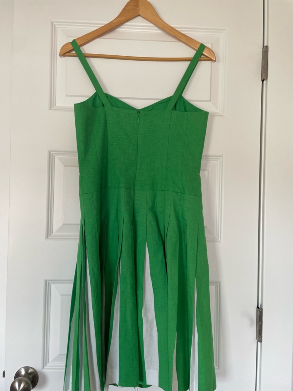 Boden Green Linen Blend Matilda Pleated Sun Dress Size 6R - Picture 5 of 8